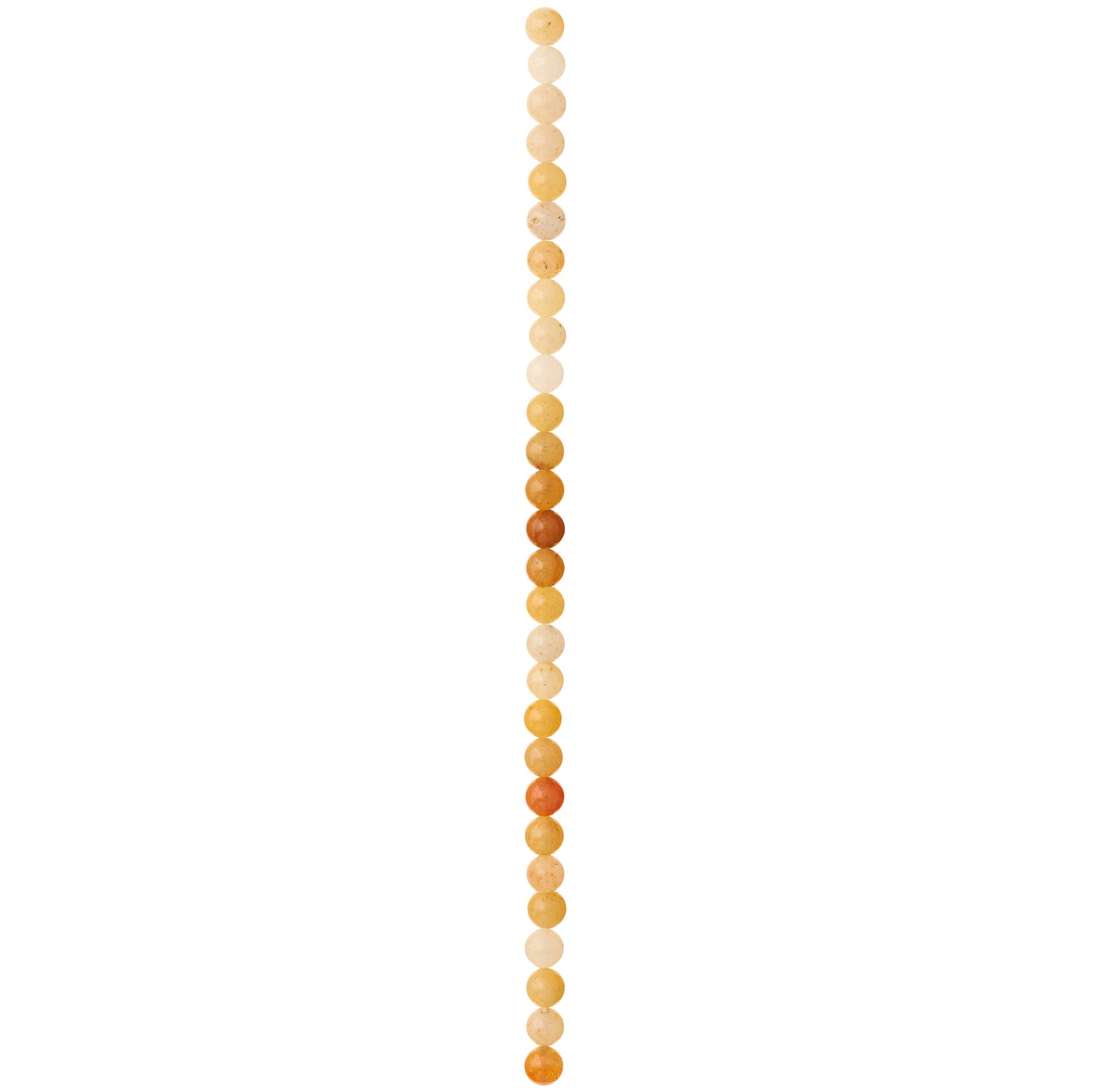 6mm Yellow Jade Round Beads by Bead Landing™
